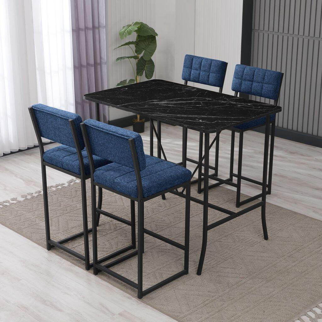 Hanah Home Set barskih stolova i stolica, 110 x 70 x 92 cm, 5 delova, Teget