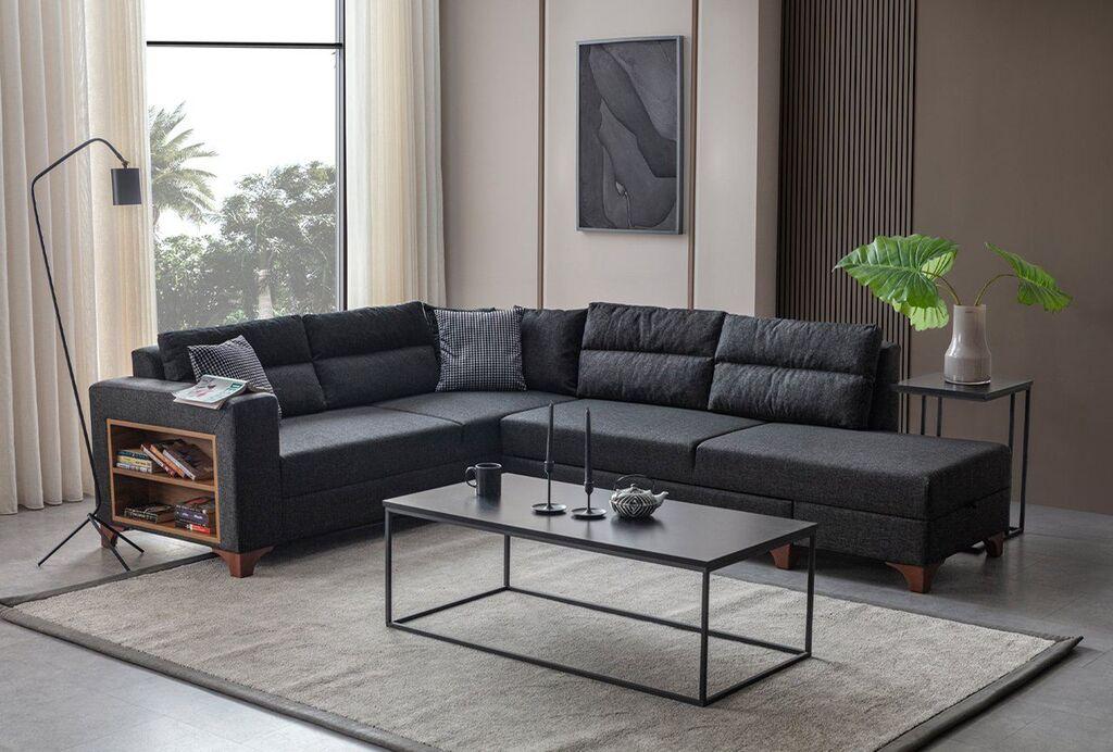 Atelier del Sofa Ugaona garnitura na razvlačenje Tloft Left, 230 x 285 cm, Antracit