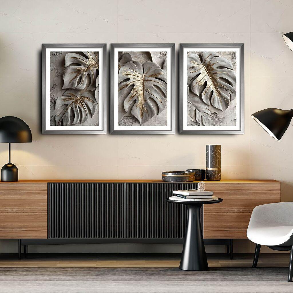 Wallity Dekorativne uramljene slike, 38x53cm, 3 komada, Šarene