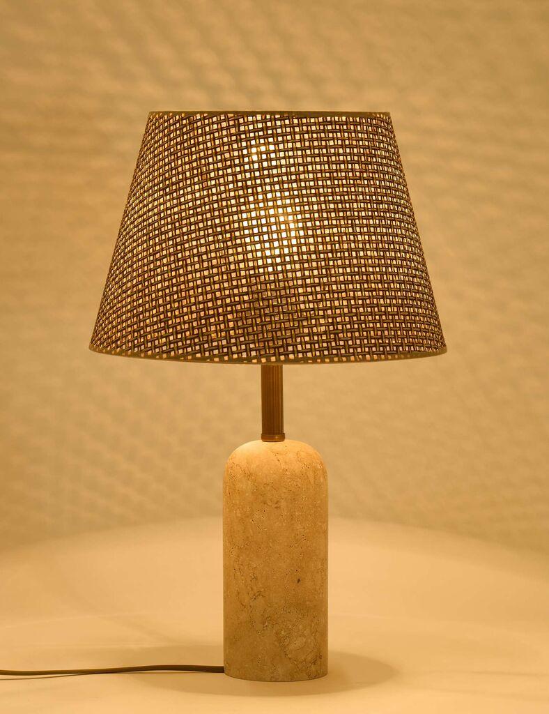 Opviq Stona lampa Hasir Sapkali Traverten, Bež