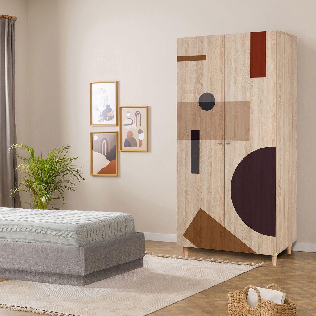 Hanah Home Ormar Lidya 2 -969, 90x192x52 cm, Hrast