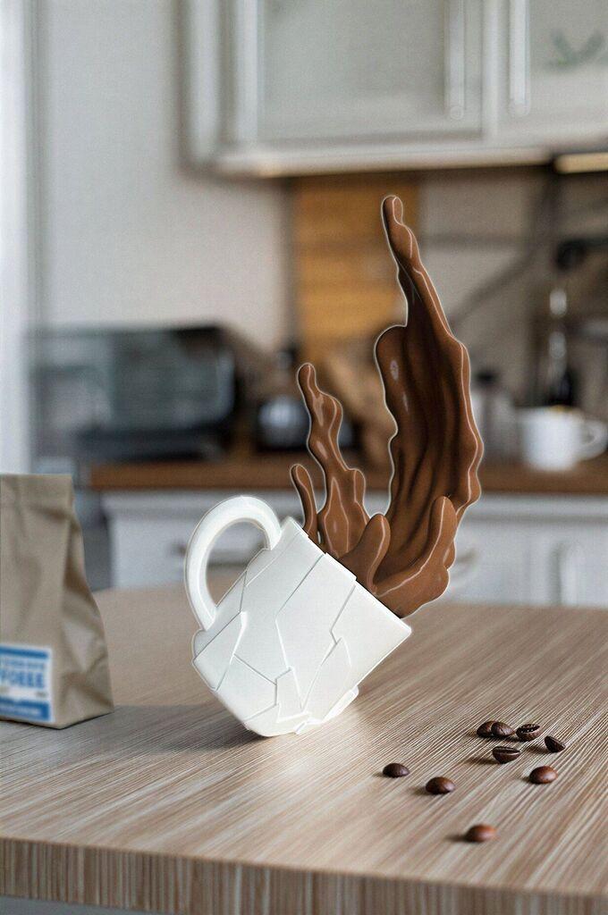 Aberto Design Dekorativna figura Kafa, Bela