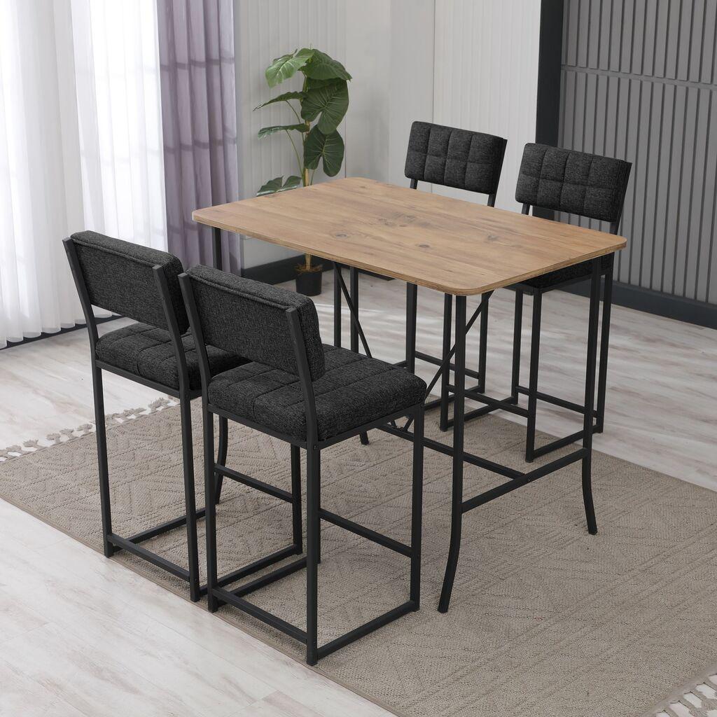 Hanah Home Set barskih stolova i stolica, 110 x 92 x 70 cm, 5 delova, Antracit