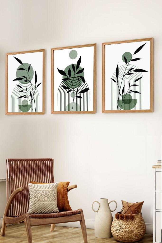 Wallity Set uramljenih MDF slika Myk3005-2, 3 Dela