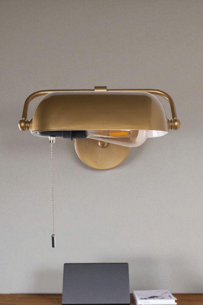 Opviq Zidna lampa 9084-2, Zlatne boje