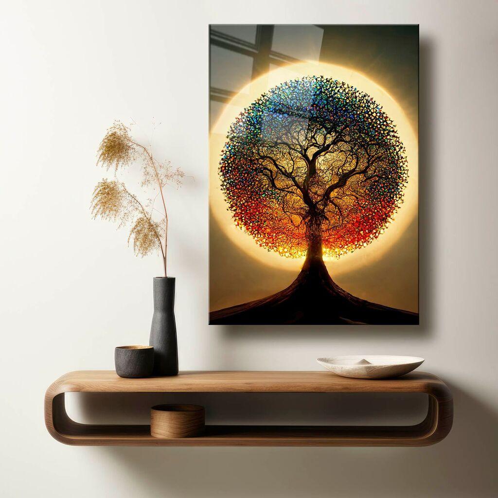 Wallity Dekorativna slika na kaljenom staklu Camtbl-045, 60 x 90 cm, Šarena
