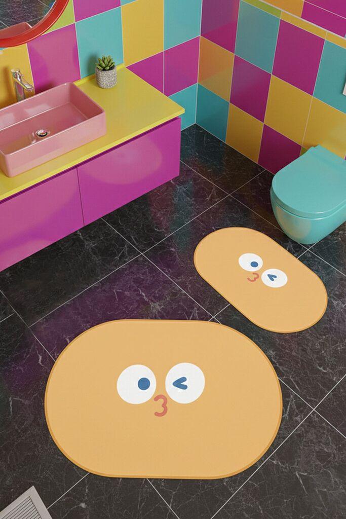 L'essentiel Maison Set prostirki za kupatilo, 2 komada, Narandžasti