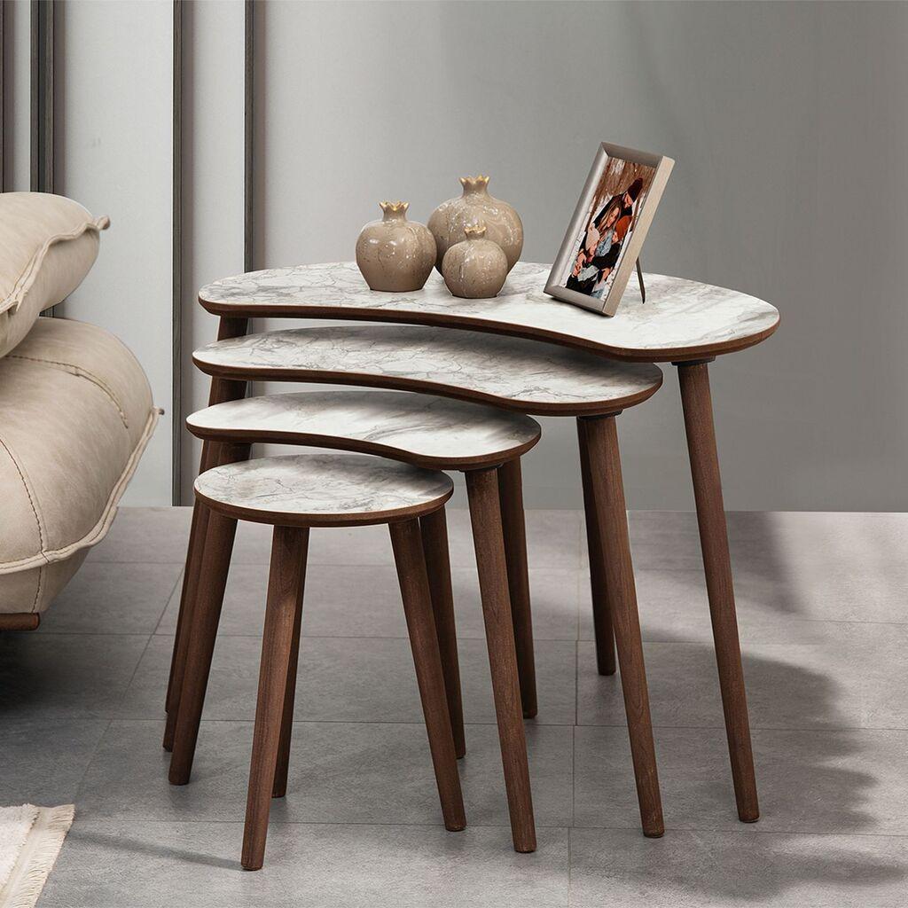 Hanah Home Set klub stolova Moon, 4 komada, Bela