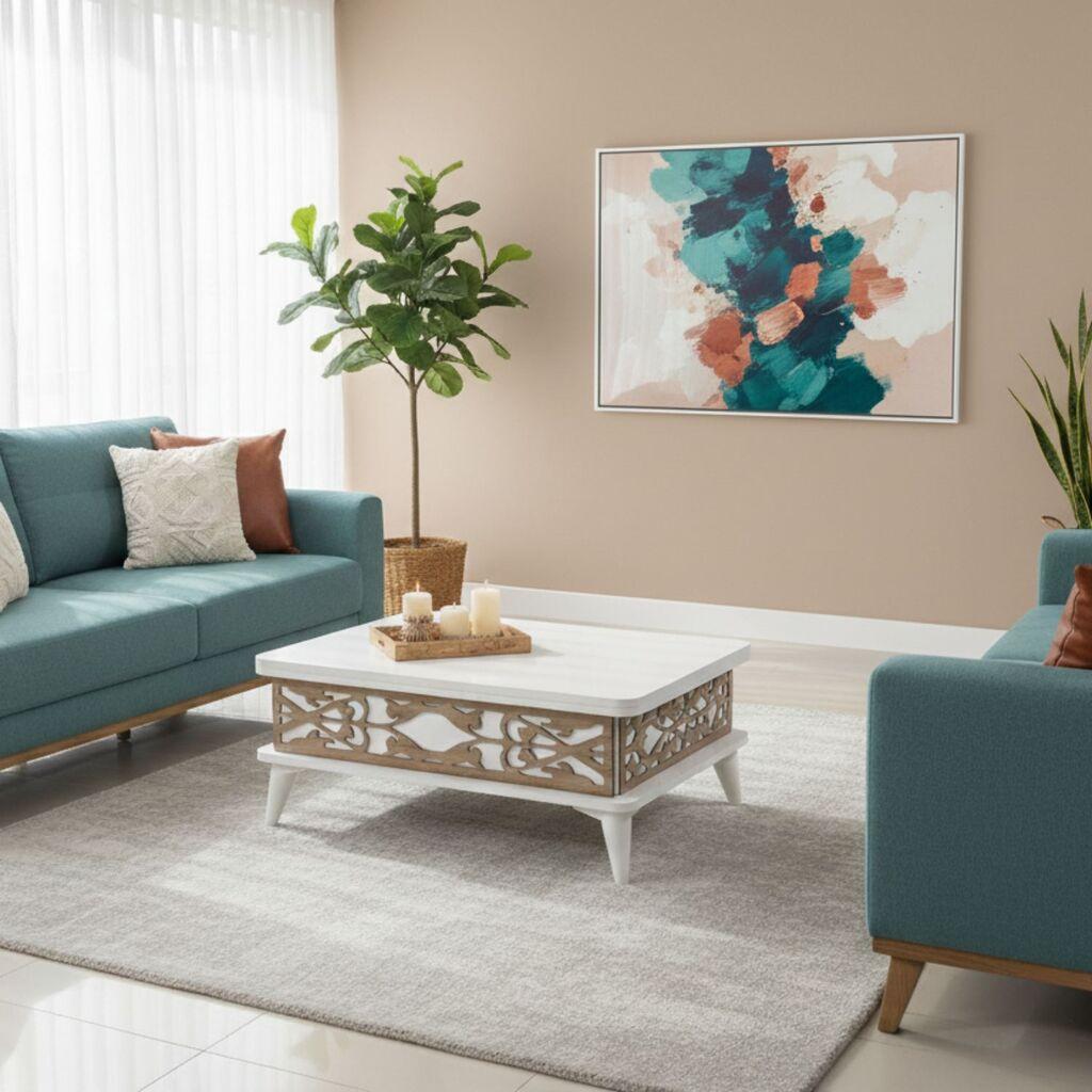 Hanah Home Sto za dnevnu sobu Ada 90x38x60 cm, Beli