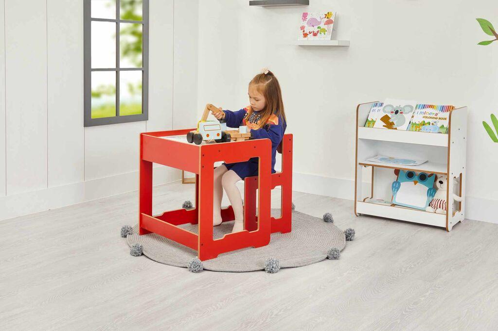 Hanah Home Dečiji set Sto i stolica, 56x55x45cm, Crveni