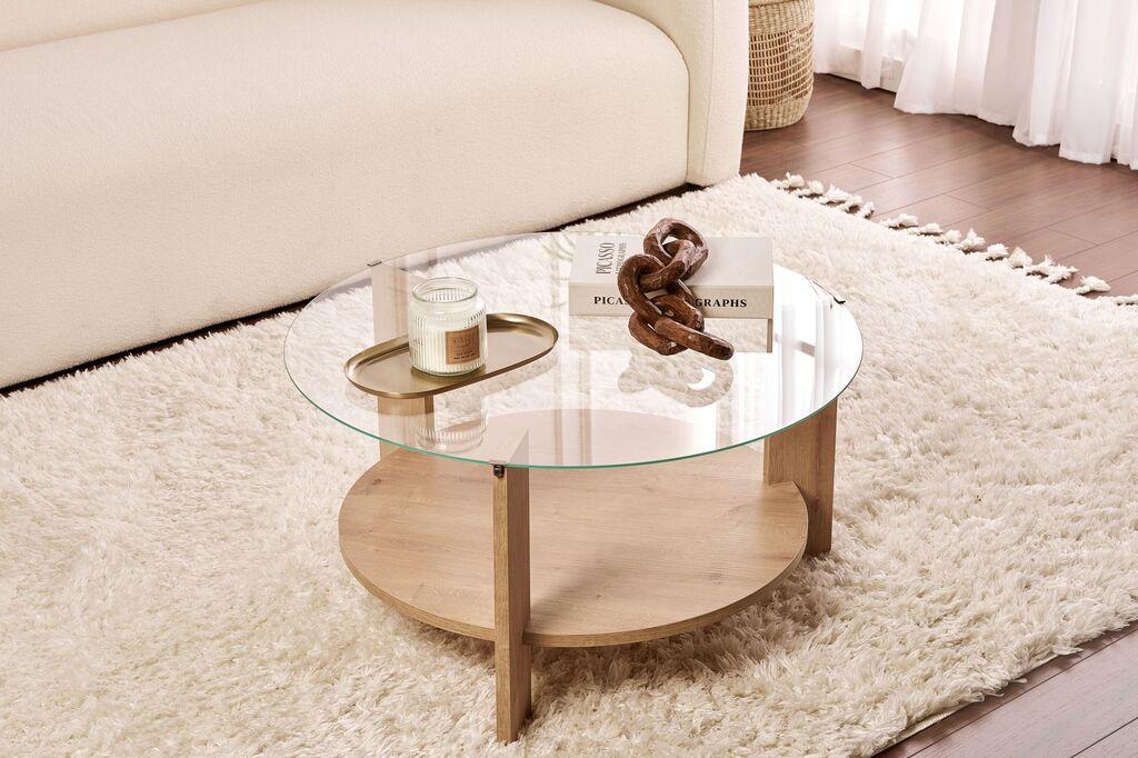 Hanah Home Klub sto Clara, 75x40x75 cm, Boje hrasta