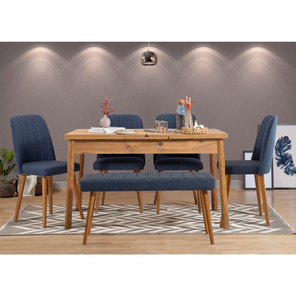 Hanah Home Trpezarijski sto i stolice Santiago, 120x77x75 cm, Orah