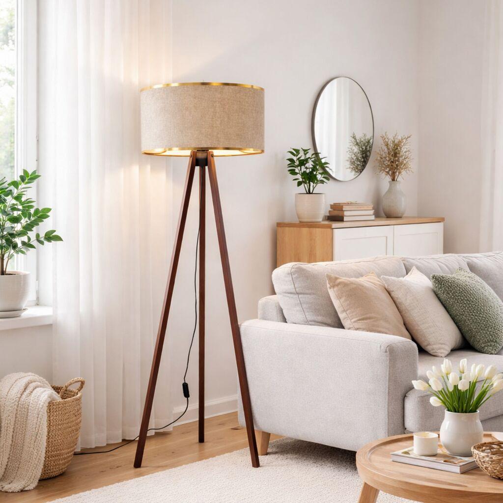 OPVIQ AYD 2957 Podna lampa, Drvena, E27, Bež