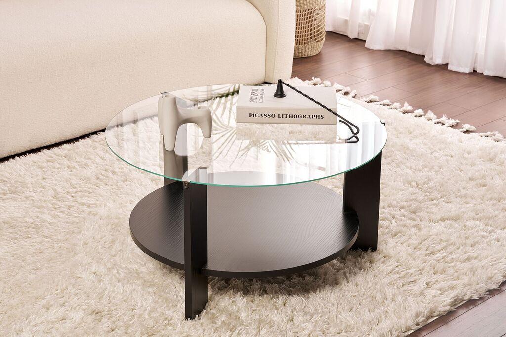 Nordure Klub sto Clara, 75x40x75 cm, Crno-prvodini