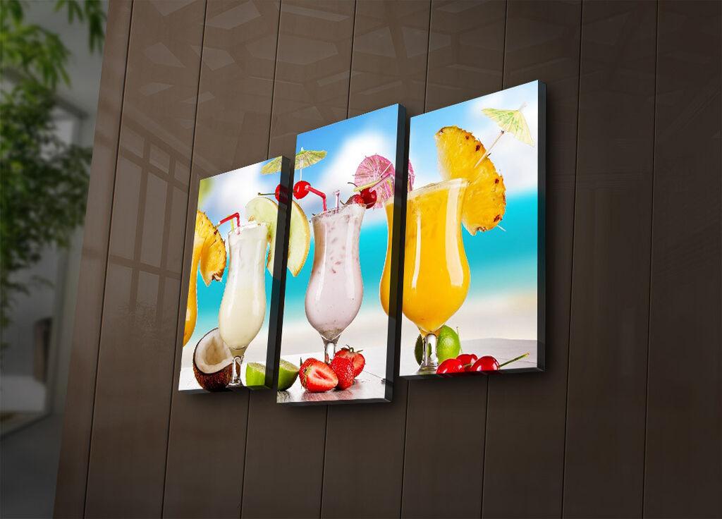 Wallity Set slika sa LED osvetljenjem 3PATIACT-19, 3 Dela