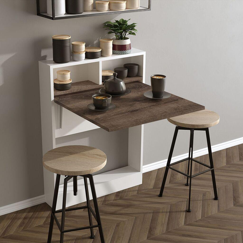 Hanah Home Pomoćni stočić Bracked Patara, Belo-braon