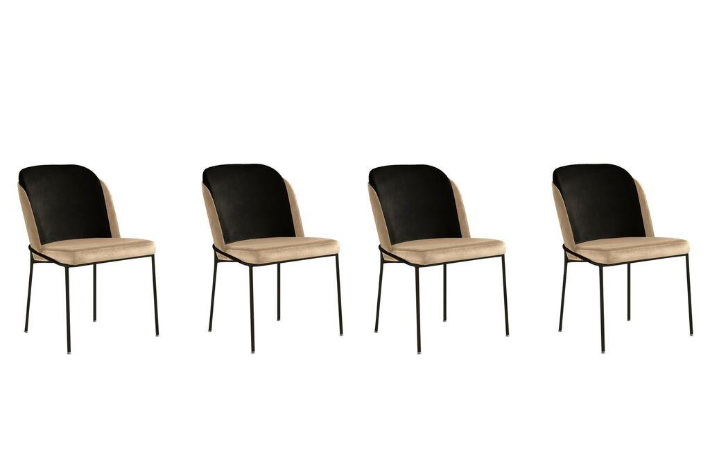 Hanah Home Set stolica DR-145 V4, 78x61x102 cm, 4 komada, Crne