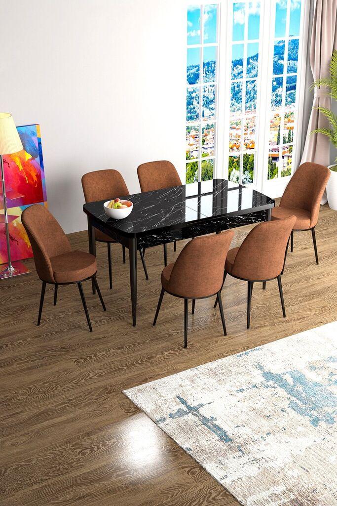 Hanah Home Set Trpezarijski sto i 6 stolica Han, Terakota