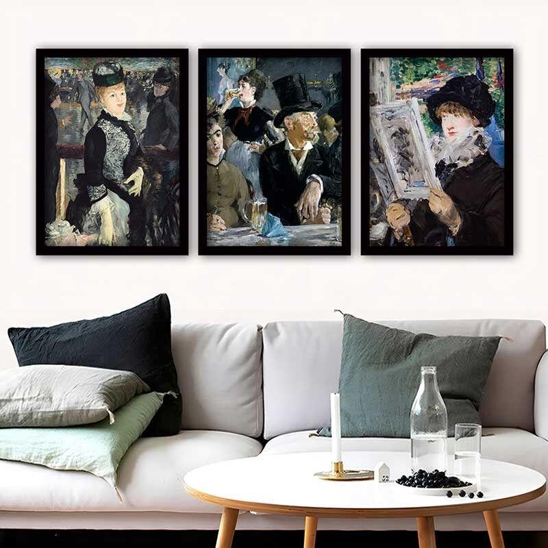 Wallity Set uramljenih slika 3SC_UN195150, 3 Dela
