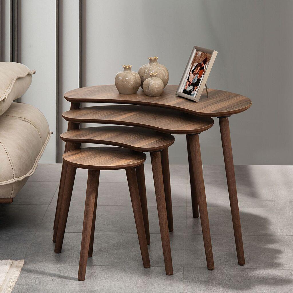 Hanah Home Set klub stolova Moon, 4 komada, Boja oraha