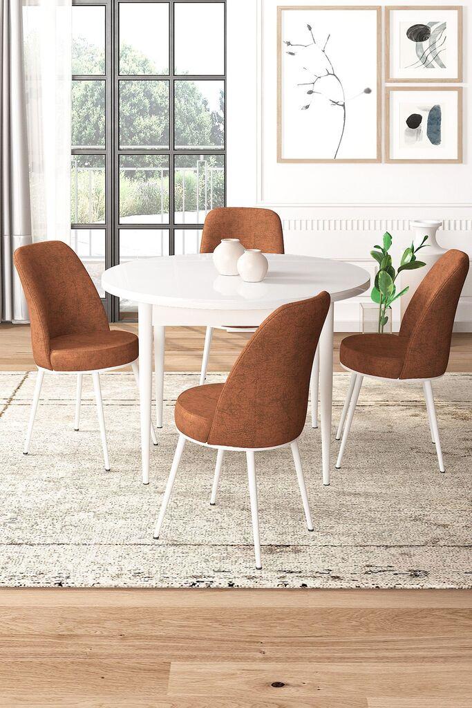 Hanah Home Set Trpezarijski sto i 4 stolice, Terakota