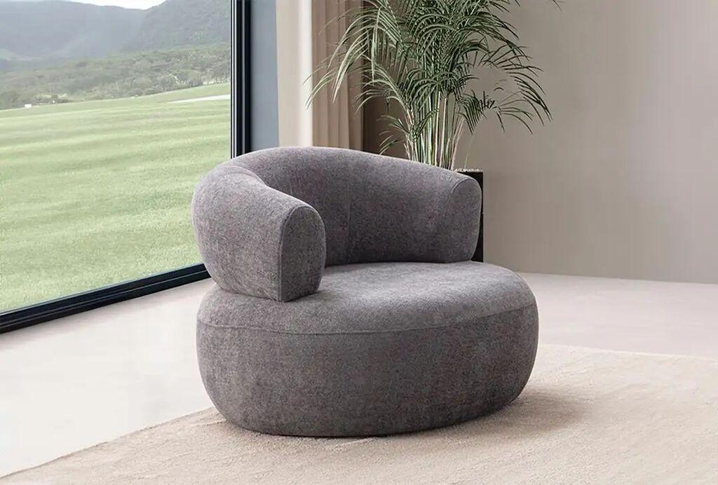 Atelier del Sofa Fotelja Roma, 100 x 85 x 90 cm, Tamnosiva