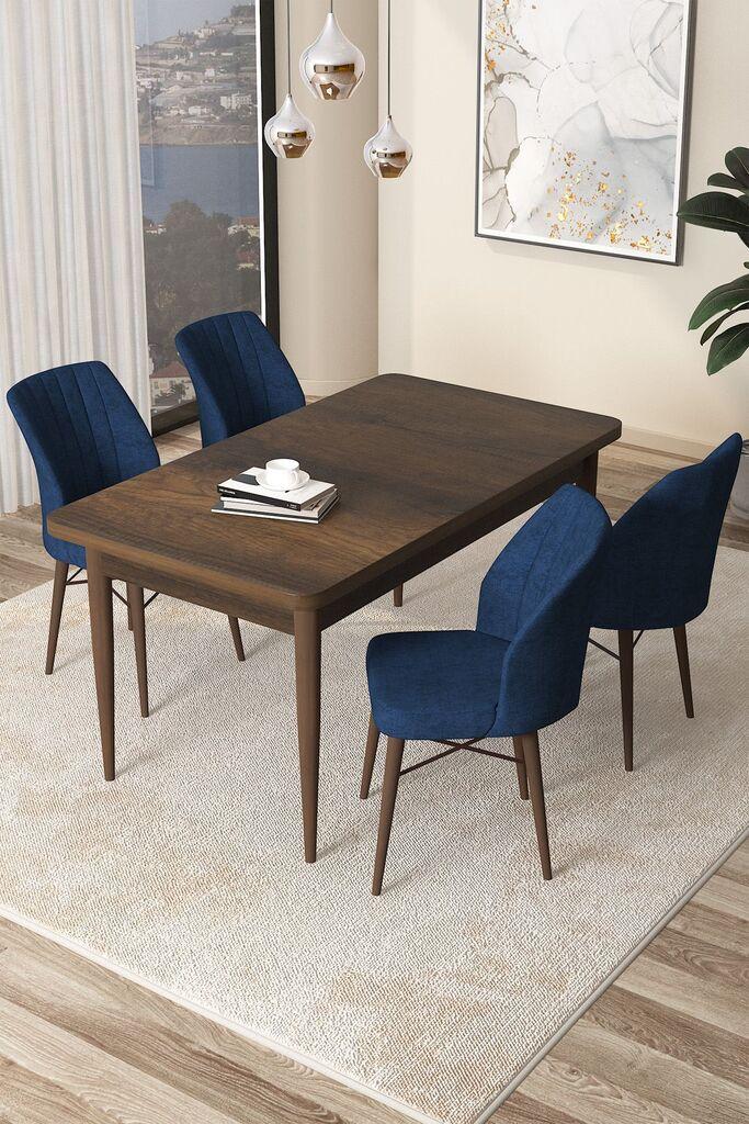Hanah Home Set Trpezarijski sto i 4 stolice Arp, Tamnoplavi