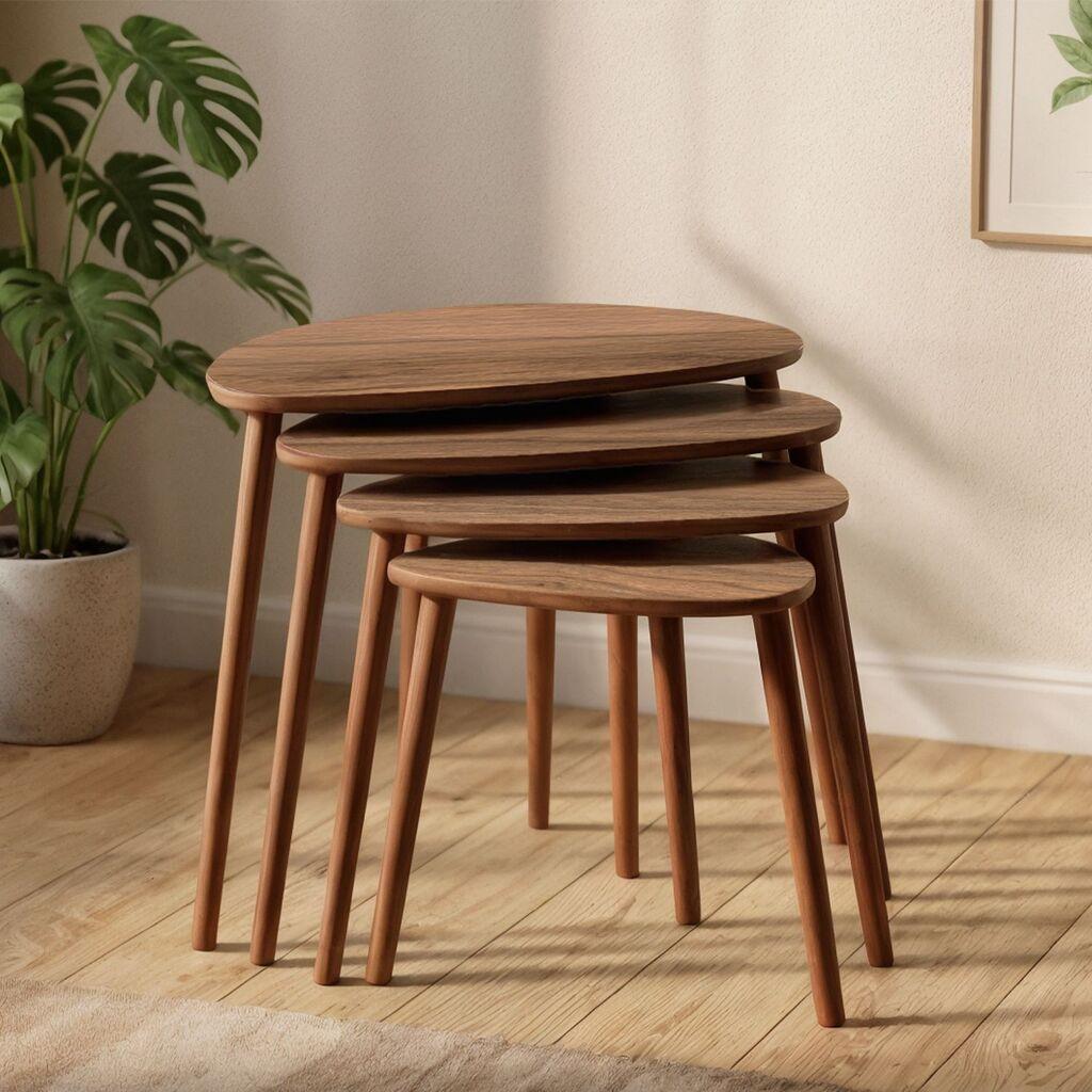 Hanah Home Set klub stolova Nora, 4 komada, Boja oraha
