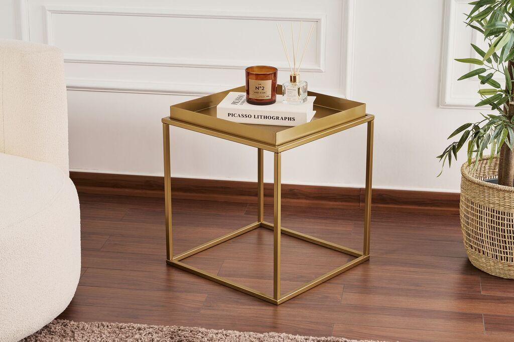 Hanah Home Klub sto Shb-18-A, 45x45x52 cm, Zlatne boje