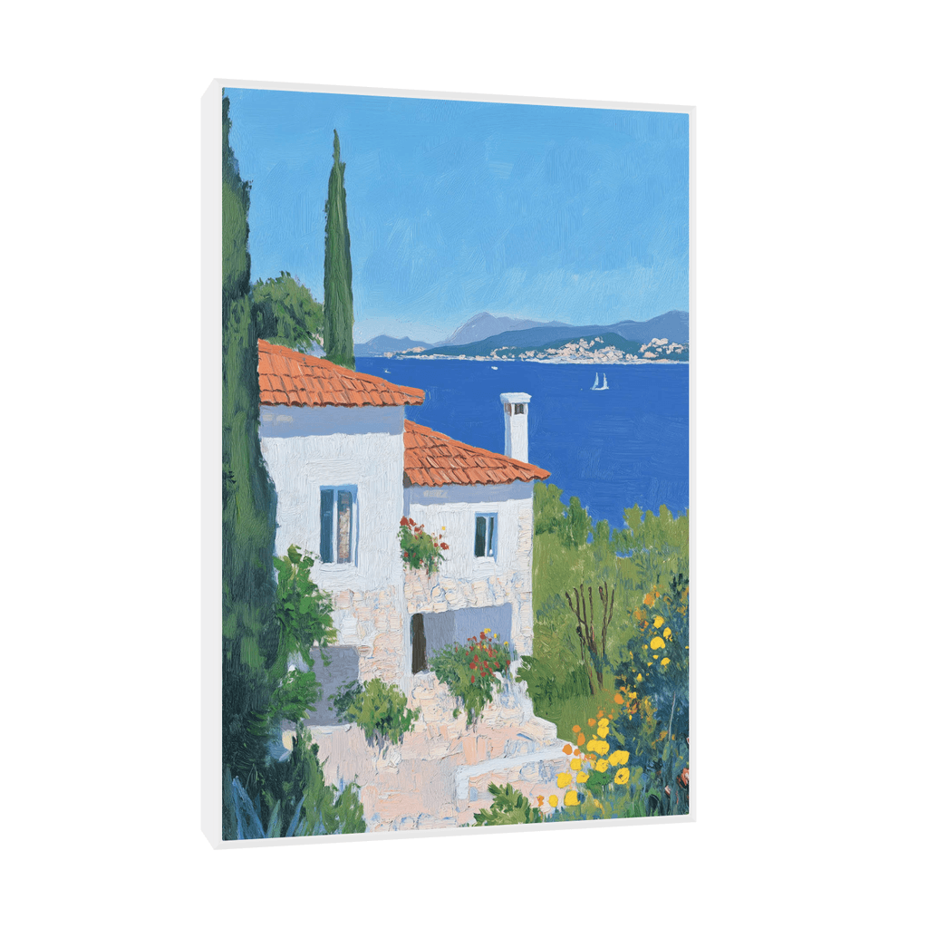 Canvas Slika na platnu Mediteran 30x45cm, Sa ramom, Beli