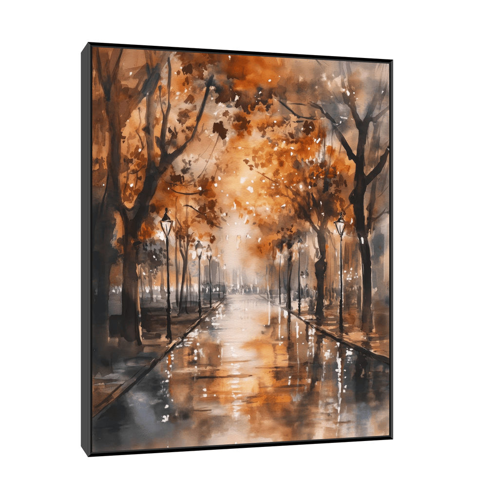 Canvas Slika na platnu Jesen, Akvarel 40x50cm, Sa ramom, Crni