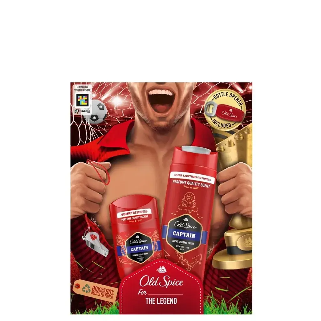 Old Spice Muški set Captain Gel za tuširanje & šampon za kosu 250 ml + dezodorans u stiku 50 ml + otvarač za flaše
