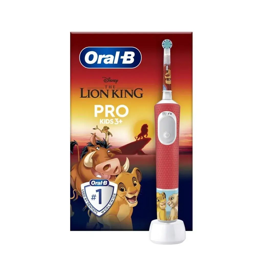 Oral-B Dečija električna četkica za zube Lion King, Crvena