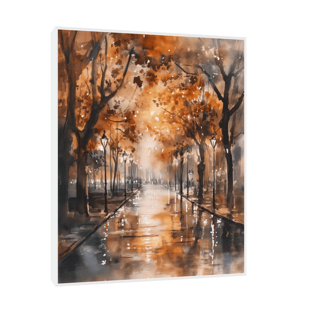 Canvas Slika na platnu Jesen, Akvarel 80x100cm, Sa ramom, Beli