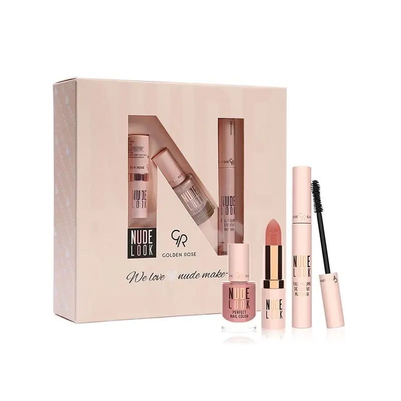 Golden Rose Ženski poklon set Nude Look, Maskara + Ruž + Lak za nokte