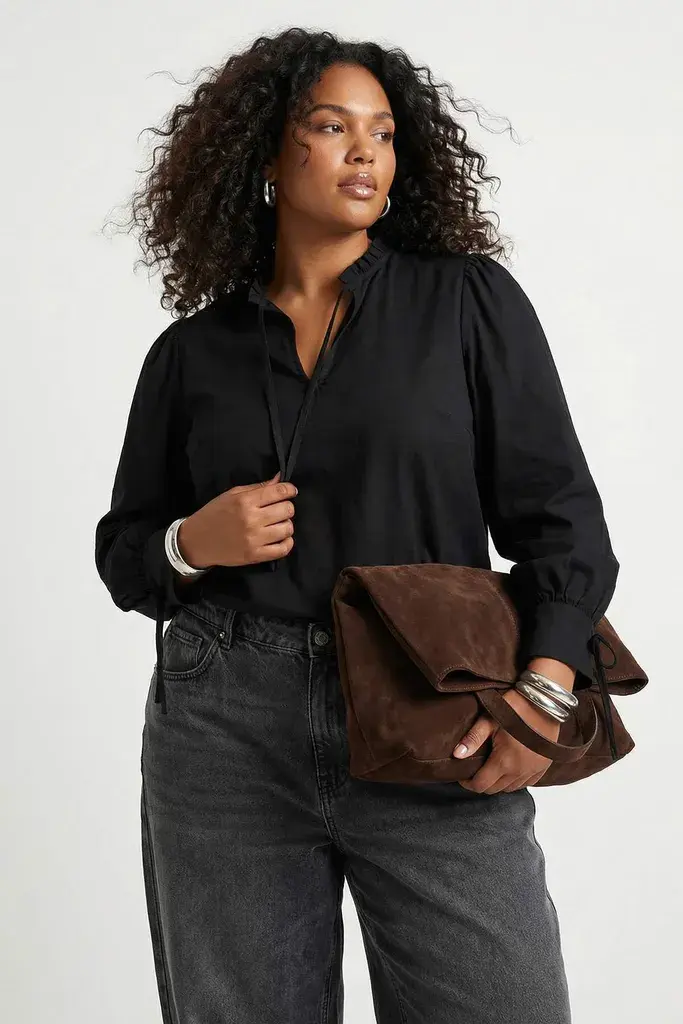 Trendyol Curve Ženska bluza Tbbss26Af00020, Crna