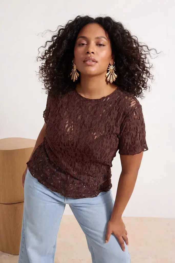 Trendyol Curve Ženska bluza Tbbss26Af00196, Braon