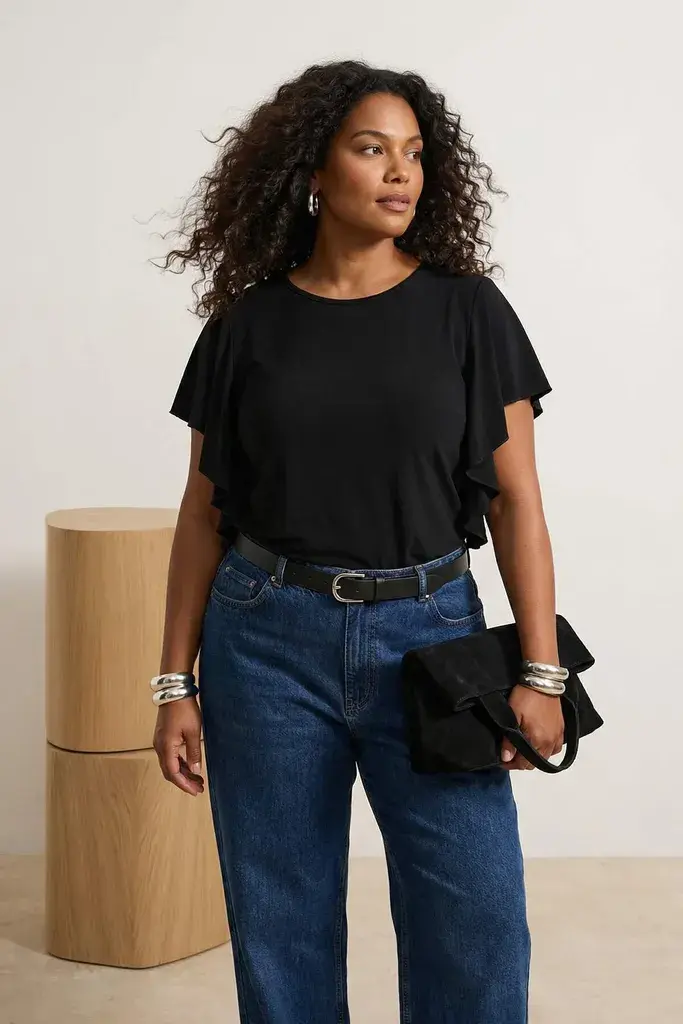 Trendyol Curve Ženska bluza Tbbss26Af00082, Crna
