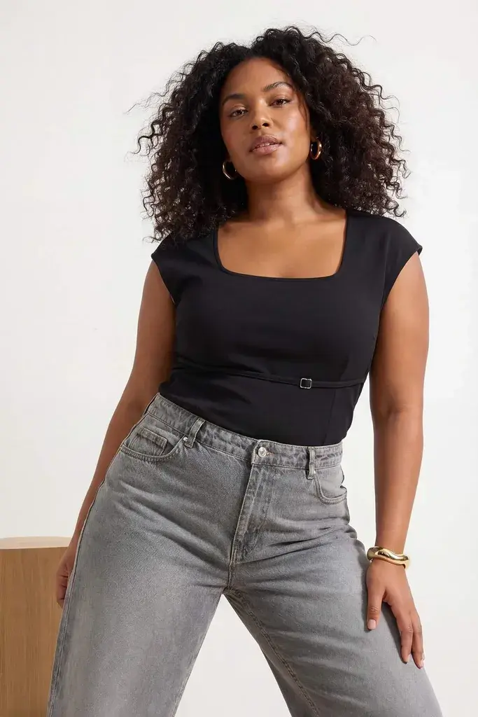 Trendyol Curve Ženska bluza Tbbss26Af00048, Crna