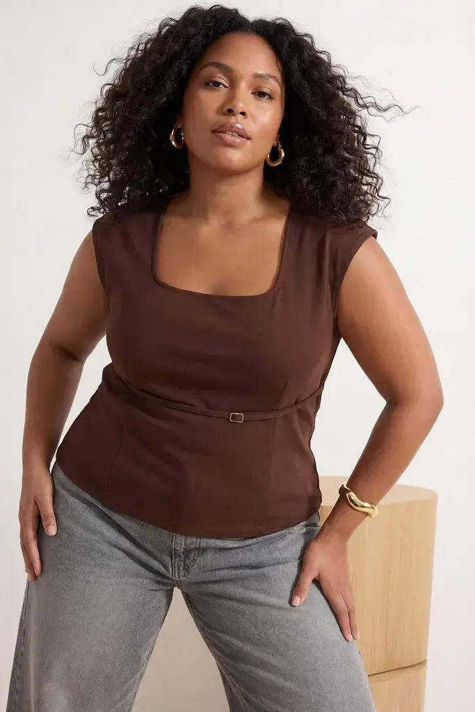 Trendyol Curve Ženska bluza Tbbss26Af00048, Braon