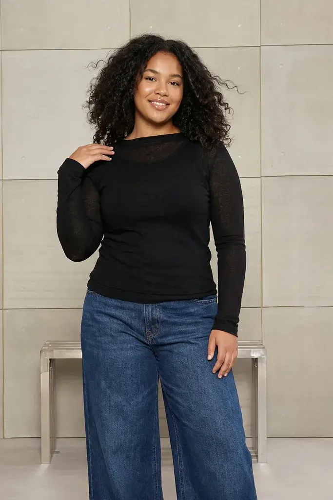 Trendyol Curve Ženska bluza Tbbss26Af00026, Crna