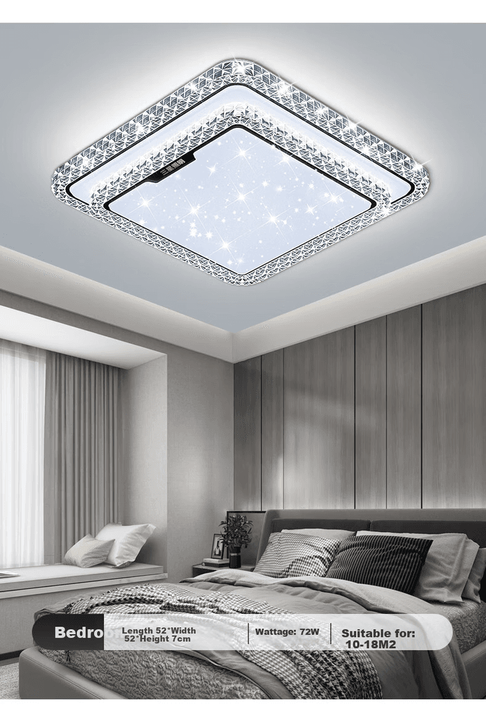 Sanxingzhaoming Pafonska lampa LED, 72 W, Bela