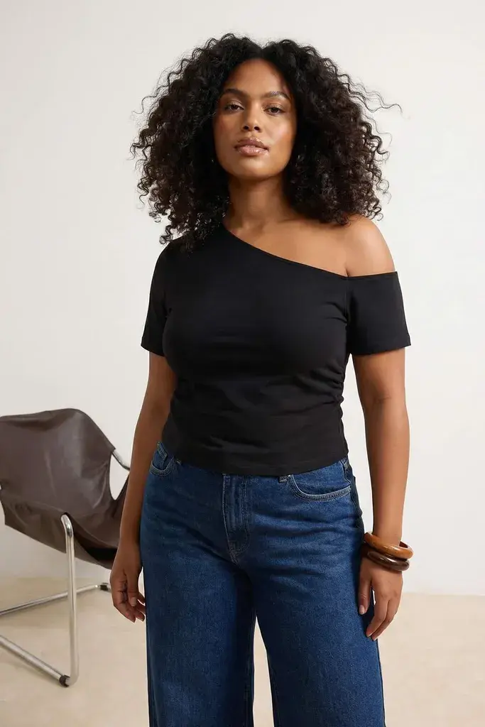 Trendyol Curve Ženska bluza Tbbss26Af00088, Crna