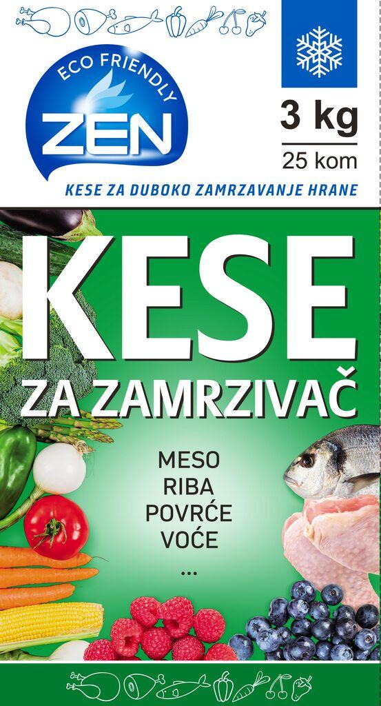 Zen Kese za zamrzivač, 3kg, 25 komada