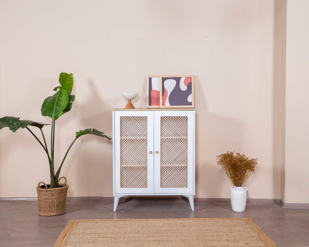 Hanah Home Komoda Goose, 90x105x41 cm, Bela