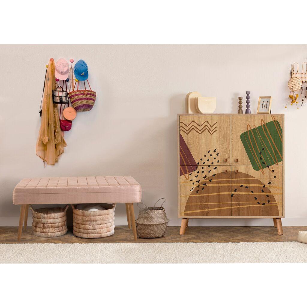 Hanah Home Set Nameštaj za hodnik Multilux 986 0900, Prljavo roze