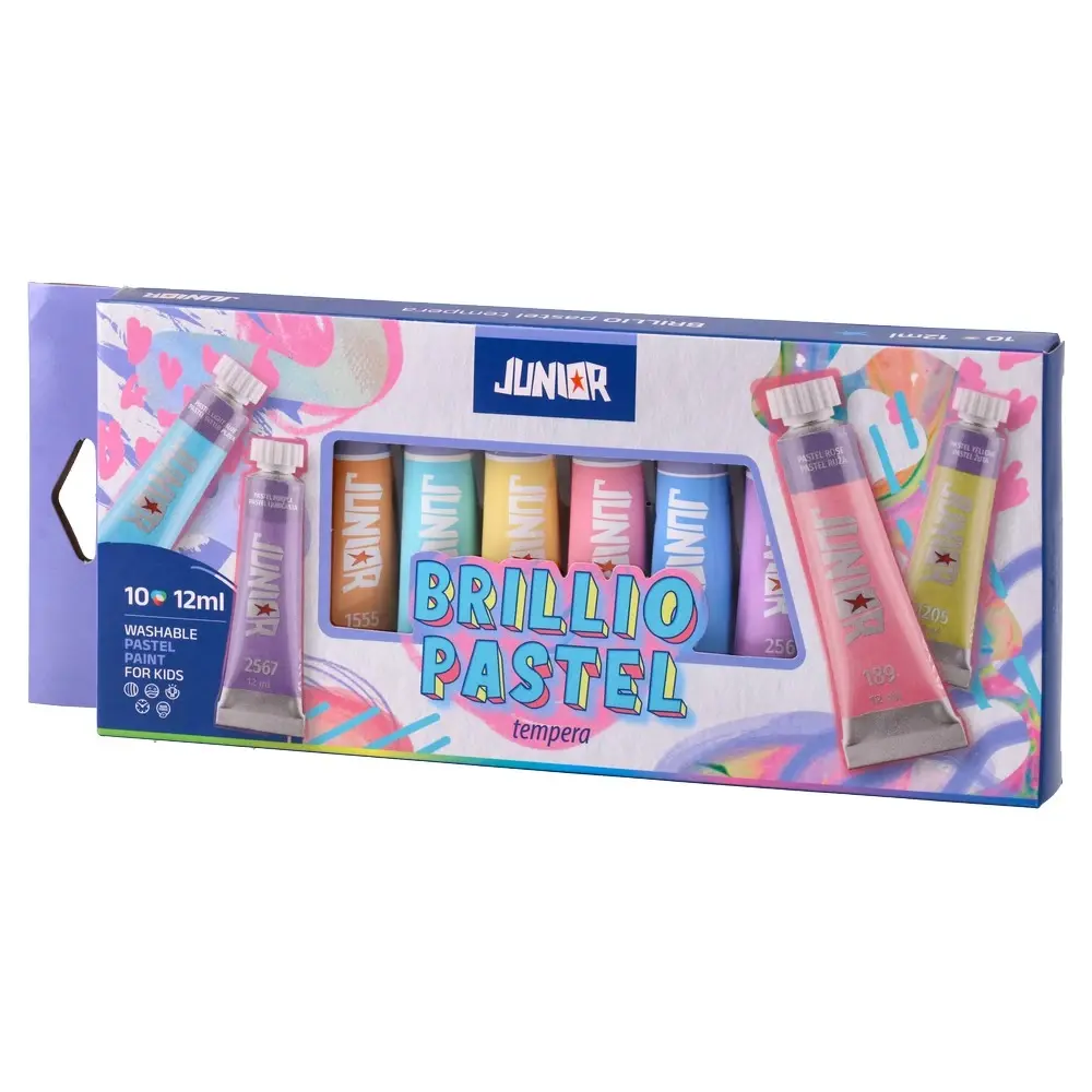 Junior Set tempera Brillio Pastel, 12ml, 10 komada