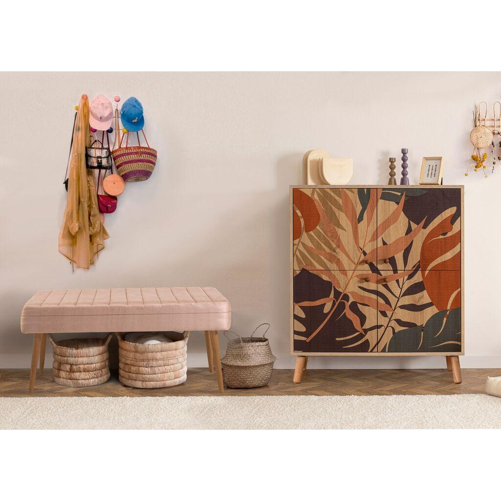 Hanah Home Set Nameštaj za hodnik Multilux Palm 0900, Prljavo roze