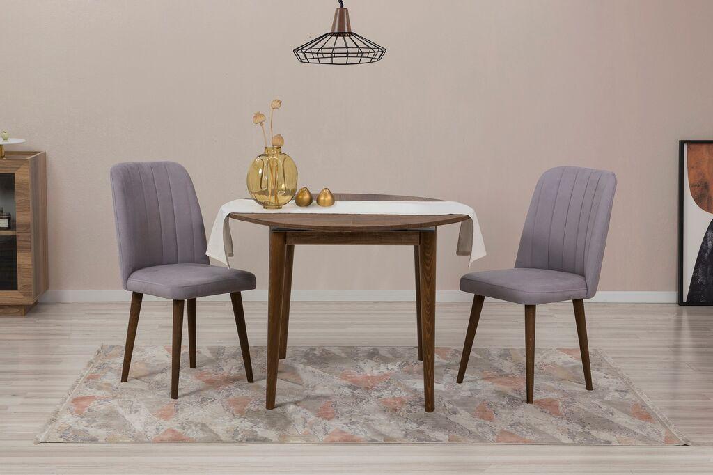 Hanah Home Set Trpezarijski sto i 2 trpezarijske stolice Vina 0701, Orah