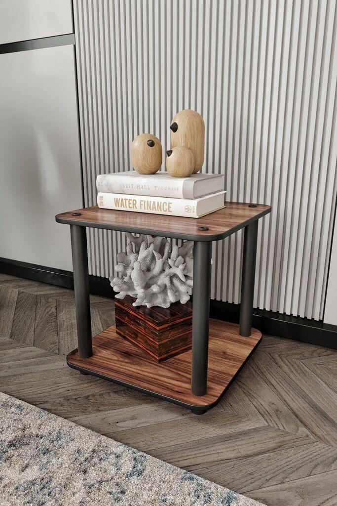 Hanah Home Pomoćni stočić Tiers Square, 34x38x34 cm, Boje oraha